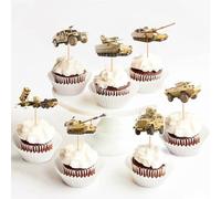 YUEcthynous Lot de 8 gobelets en carton pour décoration de gâteau - Motif camouflage - Thème militaire - Pour fête d'anniversaire de garçon