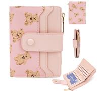 YUEcthynous Portefeuille court pour femme avec fermeture éclair - Format ourson - Avec fermeture éclair - Blocage RFID et nombreux compartiments - Tendance et pratique, b, L, Fashion