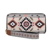 YUEcthynous Portefeuille en liège pour femme avec motif cachemire ornemental - Couplage à motif floral avec blocage RFID et plusieurs compartiments - Porte-cartes - Compartiment à monnaie - Fermeture