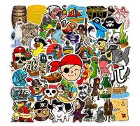 YUEcthynous Stickers Pirates,100 Autocollants Pirate pour Ordinateur Portable-Stickers thème chasse au trésor Convient pour Adultes et Enfants,pour Ordinateur Portable,Skateboar Skateboard Moto,Vélo