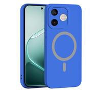 YUECXIN Coque Magnétique pour Honor 600 Lite 5G, Protection Complète de l'Objectif de Caméra, Étui Ultra Fine Silicone Antichoc Housse avec Douce Microfiber, Bleu Foncé