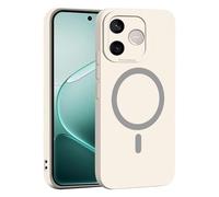 YUECXIN Coque Magnétique pour Honor 600 Lite 5G, Protection Complète de l'Objectif de Caméra, Étui Ultra Fine Silicone Antichoc Housse avec Douce Microfiber, Blanc