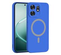 YUECXIN Coque Magnétique pour Honor X6d 5G, Protection Complète de l'Objectif de Caméra, Étui Ultra Fine Silicone Antichoc Housse avec Douce Microfiber, Bleu Foncé