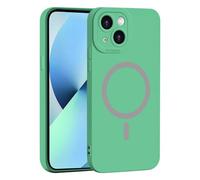 YUECXIN Coque Magnétique pour Motorola Moto G57 Power, Protection Complète de l'Objectif de Caméra, Étui Ultra Fine Silicone Antichoc Housse avec Douce Microfiber, Vert