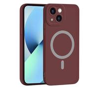 YUECXIN Coque Magnétique pour Motorola Moto G57 Power, Protection Complète de l'Objectif de Caméra, Étui Ultra Fine Silicone Antichoc Housse avec Douce Microfiber, Rouge Vin
