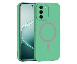 YUECXIN Coque Magnétique pour Realme C71 5G/4G/Realme C73/Realme P3 Lite 4G, Protection Complète de l'Objectif de Caméra, Étui Ultra Fine Silicone Antichoc Housse avec Douce Microfiber, Vert