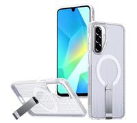 YUECXIN Coque Magnétique pour Samsung Galaxy A17/SAM A16, Refroidissement Antichoc Étui Ultra Mince avec Support Métal Invisible Refroidissante Housse, Clear