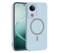 YUECXIN Coque Magnétique pour Vivo V50 5G / Vivo V50e 5G, Protection Complète de l'Objectif de Caméra, Étui Ultra Fine Silicone Antichoc Housse avec Douce Microfiber, Bleu Clair