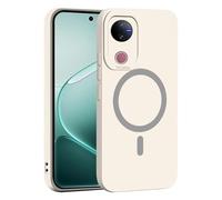 YUECXIN Coque Magnétique pour Vivo V50 5G / Vivo V50e 5G, Protection Complète de l'Objectif de Caméra, Étui Ultra Fine Silicone Antichoc Housse avec Douce Microfiber, Blanc