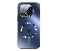 YUECXIN Coque Magnétique pour Xiaomi 15T Pro 5G, Étui avec Protection Caméra Intégrée, Housse Antichoc Renforcée Dos Mate Anti-Traces pour Support Voiture, Bleu Marine