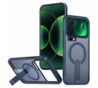 YUECXIN Coque Magnétique pour Xiaomi 17 Pro 5G, Refroidissement Antichoc Étui Ultra Mince avec Support Métal Invisible Refroidissante Housse, Bleu