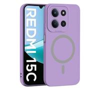 YUECXIN Coque Magnétique pour Xiaomi Redmi 15C 5G/4G/POCO C85, Protection Complète de l'Objectif de Caméra, Étui Ultra Fine Silicone Antichoc Housse avec Douce Microfiber, Violet