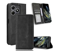 YUECXIN Coque pour Blackview Wave 8C/Wave 8/OSCAL Flat 2, Retro Design Premium PU Portefeuille Étui [Fentes pour Cartes] [Fermeture Magnétique] [Stand Fonction] Antichoc Housse, Noir