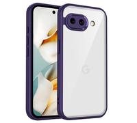 YUECXIN Coque pour Google Pixel 9A, Housse Givré Grade-Militaire Antichoc Ultra Mince Anti-Empruntes, Étui Rayures Digitales Dos, Violet