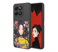 YUECXIN Coque pour Honor 200 Smart, Mode Motif Très Mince Doux Silicone Liquide Soyeux Étui, Premium Antichoc TPU Bumper Protection Complète du Corps Housse. Fille Cool