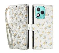 YUECXIN Coque pour Honor 400 Lite, Étui Portefeuille en Cuir PU à Motif Floral Frais pour Femme, Fentes pour Cartes/Cordon/Support TPU Flip Antichoc Housse. A5
