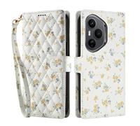 YUECXIN Coque pour Honor 400 Pro, Étui Portefeuille en Cuir PU à Motif Floral Frais pour Femme, Fentes pour Cartes/Cordon/Support TPU Flip Antichoc Housse. A5