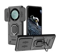 YUECXIN Coque pour Honor Magic5 Lite 5G/Magic 5 Lite, Étui D'armure de Protection Complète de Qualité Militaire, Dur PC Dos Étui＆Souple TPU Bumper Silicone Antichoc Housse, Noir