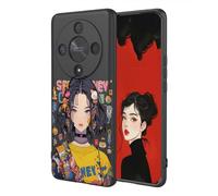 YUECXIN Coque pour Honor Magic6 Lite 5G/Magic 6 Lite, Mode Motif Très Mince Doux Silicone Liquide Soyeux Étui, Premium Antichoc TPU Bumper Protection Complète du Corps Housse. Fille Cool