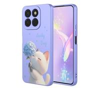 YUECXIN Coque pour Honor X6c 4G, Mode Motif Très Mince Doux Silicone Liquide Soyeux Étui, Premium Antichoc TPU Bumper Protection Complète du Corps Housse. Chat
