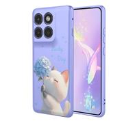 YUECXIN Coque pour Motorola Edge 70 Fusion, Mode Motif Très Mince Doux Silicone Liquide Soyeux Étui, Premium Antichoc TPU Bumper Protection Complète du Corps Housse. Chat