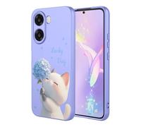 YUECXIN Coque pour Oppo A6X 4G / 5G, Mode Motif Très Mince Doux Silicone Liquide Soyeux Étui, Premium Antichoc TPU Bumper Protection Complète du Corps Housse. Chat