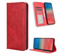 YUECXIN Coque pour Oukitel C6, Retro Design Premium PU Portefeuille Étui [Fentes pour Cartes] [Fermeture Magnétique] [Stand Fonction] Antichoc Housse, Rouge