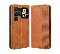 YUECXIN Coque pour Oukitel C62/Oukitel C62 Pro, Retro Design Premium PU Portefeuille Étui [Fentes pour Cartes] [Fermeture Magnétique] [Stand Fonction] Antichoc Housse, Brun