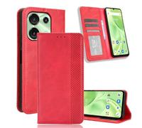 YUECXIN Coque pour Umidigi G9 5G / G9C / G9T / G9A, Retro Design Premium PU Portefeuille Étui [Fentes pour Cartes] [Fermeture Magnétique] [Stand Fonction] Antichoc Housse, Rouge