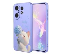 YUECXIN Coque pour Vivo X200 FE 5G, Mode Motif Très Mince Doux Silicone Liquide Soyeux Étui, Premium Antichoc TPU Bumper Protection Complète du Corps Housse. Chat