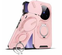 YUECXIN Coque pour Vivo X300 Pro 5G avec Protection de Caméra Coulissante Case PC Dur Antichoc Étui avec Magnétique Anneau Support Renforcée Armure Housse, Rose