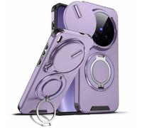 YUECXIN Coque pour Vivo X300 Pro 5G avec Protection de Caméra Coulissante Case PC Dur Antichoc Étui avec Magnétique Anneau Support Renforcée Armure Housse, Violet