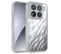 YUECXIN Coque pour Xiaomi 15T Pro 5G, Housse Givré Grade-Militaire Antichoc Ultra Mince Anti-Empruntes, Étui Rayures Digitales Dos, Gris