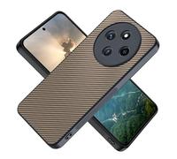 YUECXIN Coque pour Xiaomi Redmi 14C/Poco C75/Poco M7 5G, Étui Mode Robuste, Très Mince Antirayures Fibre Carbone Texture PU Dos + Antichoc Antidérapante TPU Bumper Silicone Housse. Or