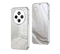 YUECXIN Coque pour Xiaomi Redmi 14C / Poco C75 / Poco M7 5G, Très Mince Antichoc Galvanisé TPU Bumper Doux Silicone Housse, Délicat Élégant Dégradé de Couleur Paillettes Femme Étui (Argent)