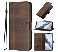 YUECXIN Coque pour ZTE Blade A35e 4G, Housse en Cuir Premium PU Portefeuille Étui, Fentes pour Cartes/Fermoir Magnétique/Stand Fonction Flip Antichoc Coque. Brun