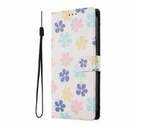YUECXIN Élégant Étui pour Motorola Edge 60 Neo/Edge 50 Neo/ThinkPhone 25, Coque Portefeuille en Cuir Coloré à Motif Chic, Housse TPU Souple Antichoc avec Support pour Femme, Fleurs Colorées