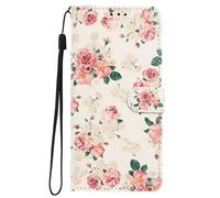 YUECXIN Élégant Étui pour Oppo Reno 13 FS (Oppo Reno 13F 5G/4G), Coque Portefeuille en Cuir Coloré à Motif Chic, Housse TPU Souple Antichoc avec 3 Angles Support pour Femme, Motif Rose