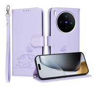 YUECXIN Étui de pour Vivo X300 5G, Cuir PU Portefeuille Coque Magnétique Flip Case avec Fonction Support Fente Carte Housse 360 Degrés Antichoc Protection, Violet
