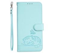 YUECXIN Étui de pour ZTE Nubia Neo 5 5G, Cuir PU Portefeuille Coque Magnétique Flip Case avec Fonction Support Fente Carte Housse 360 Degrés Antichoc Protection, Vert Clair