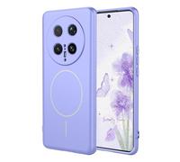 YUECXIN Magnétique Coque pour Honor Magic 8 Pro/Magic8 Pro Compatible avec la Charge sans Fil Magsafe, Très Mince Doux Silicone Liquide Étui, Antichoc TPU Bumper Housse. Violet