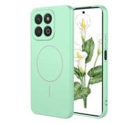 YUECXIN Magnétique Coque pour Honor X6b 4G Compatible avec la Charge sans Fil Magsafe, Très Mince Doux Silicone Liquide Étui, Antichoc TPU Bumper Housse. Vert Clair