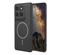 YUECXIN Magnétique Coque pour Motorola Edge 60 Fusion Compatible avec la Charge sans Fil Magsafe, Très Mince Doux Silicone Liquide Étui, Antichoc TPU Bumper Housse. Noir