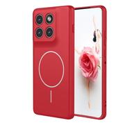 YUECXIN Magnétique Coque pour Motorola Edge 70 Compatible avec la Charge sans Fil Magsafe, Très Mince Doux Silicone Liquide Étui, Antichoc TPU Bumper Housse. Rouge