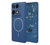 YUECXIN Magnétique Coque pour Motorola Edge 70 Pro Compatible avec la Charge sans Fil Magsafe, Très Mince Doux Silicone Liquide Étui, Antichoc TPU Bumper Housse. Bleu