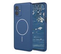 YUECXIN Magnétique Coque pour Motorola Moto G54 5G Compatible avec la Charge sans Fil Magsafe, Très Mince Doux Silicone Liquide Étui, Antichoc TPU Bumper Housse. Bleu