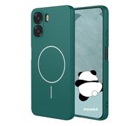 YUECXIN Magnétique Coque pour Oppo A6X 4G / 5G Compatible avec la Charge sans Fil Magsafe, Très Mince Doux Silicone Liquide Étui, Antichoc TPU Bumper Housse.Vert Foncé