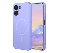 YUECXIN Magnétique Coque pour Oppo A6X 4G / 5G Compatible avec la Charge sans Fil Magsafe, Très Mince Doux Silicone Liquide Étui, Antichoc TPU Bumper Housse. Violet