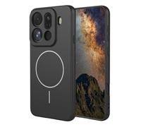 YUECXIN Magnétique Coque pour Oppo Find X9 Pro Compatible avec la Charge sans Fil Magsafe, Très Mince Doux Silicone Liquide Étui, Antichoc TPU Bumper Housse. Noir