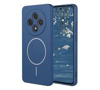 YUECXIN Magnétique Coque pour Oppo Reno 12F 4G/Oppo Reno 12 FS 5G (Reno12 F 5G) Compatible avec la Charge sans Fil Magsafe, Très Mince Doux Silicone Liquide Étui, Antichoc TPU Bumper Housse. Bleu